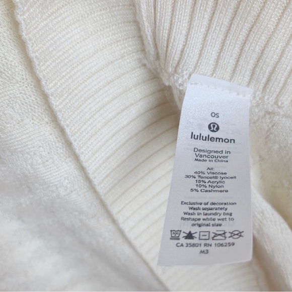 LULULEMON Divinity Poncho Woven Textured Light Ivory Scarf Wrap - Picture 7 of 9